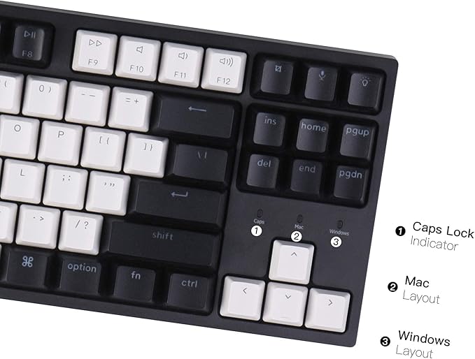 Keychron C1 Hot-swappable Wired Mechanical Keyboard with Gateron G Pro Red Switch/Double-Shot ABS Keycaps/White Backlight/USB Type-C Cable, Tenkeyless 87 Keys Computer Keyboard for Mac Windows PC