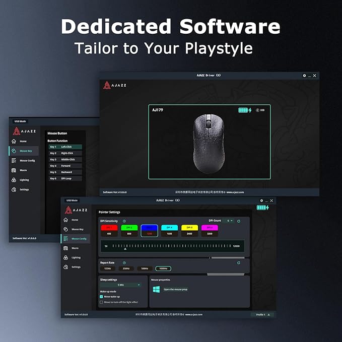AJ199 Hybrid Wireless Gaming Mouse | Genuine Carbon Fiber Grip Shell | Tri-Mode 2.4G/Bluetooth/USB-C | 60g Balanced Lightweight | 24K DPI PAW3311 | 119mm Compact | PC/Mac/Travel | Black