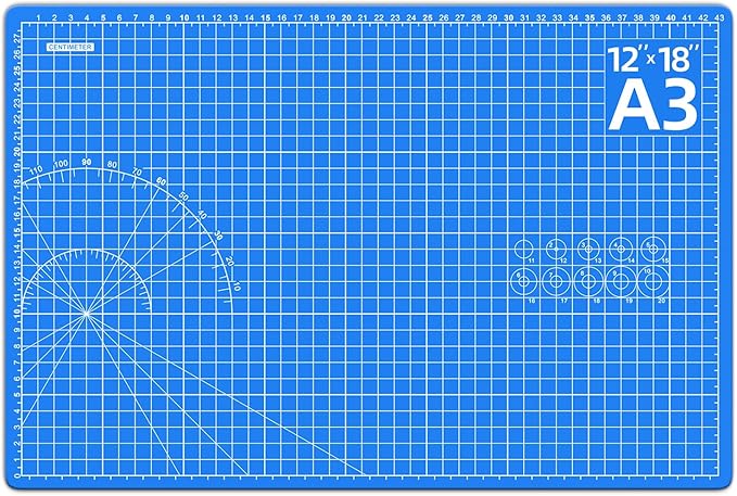 DIYSELF Cutting Mat 12in×18in, Cutting Mats for Crafts, Self Healing Cutting Mat A3, Fabric Cutting Mats Double Side for Sewing, Quilting, Craft Mat for Desktop, Matting & Mounting Materials