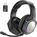 EKSA 2.4GHz Wireless Gaming Headset for PC, PS4, PS5, Gaming Headphones with Noise Cancelling Microphone, 7.1 Surround Sound, 36Hr Battery, RGB, 3.5mm Wired Computer Headset