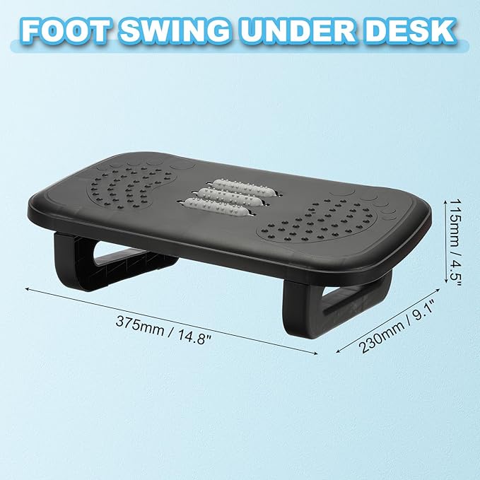 PATIKIL Foot Rest Non-Swingable Stools Leg Rest Footrest for Under Desk at Work Under Office Desk Chair Computer Gaming Promote Leg Circulation, Black/Gray