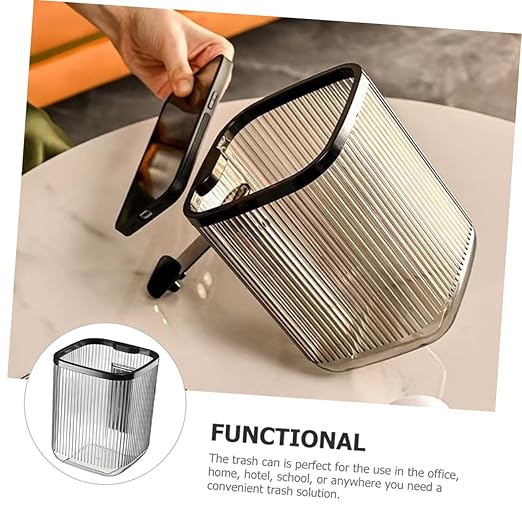 Slim Desktop Trash Can Phone Holder Small Waste Basket for Room Office Kitchen Bathroom Garbage Container