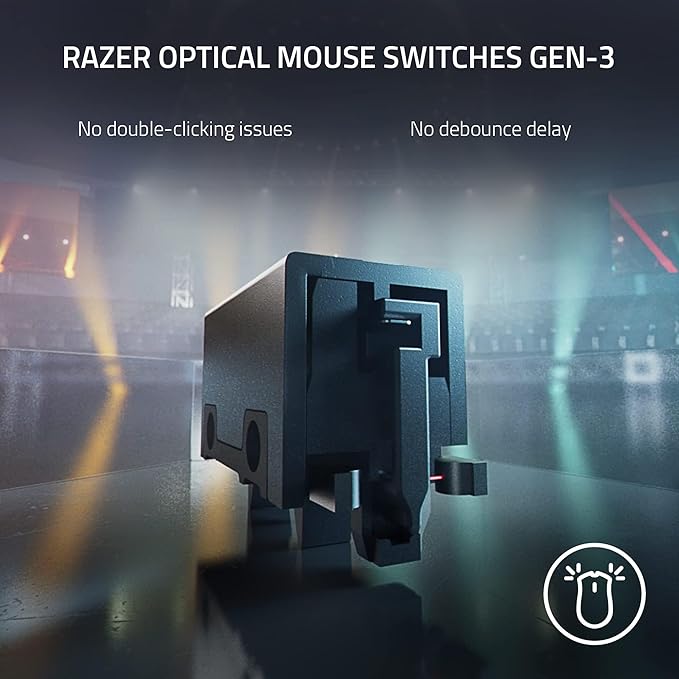 Razer DeathAdder V3 Pro Wireless Gaming Mouse: 63g Ultra Lightweight - Fast Optical Switches Gen-3 - HyperSpeed Wireless - 5 Programmable Buttons - 90 Hr Battery - Black (Renewed)