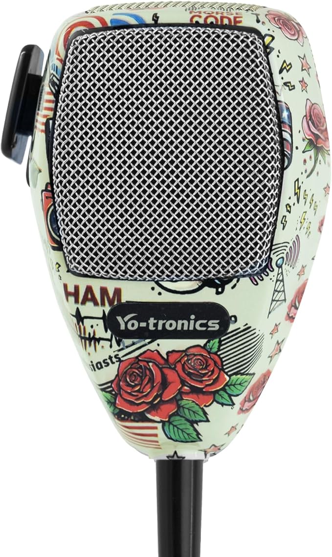 CB Microphone-4 Pin Noise Canceling CB Microphone, Amateur Radio and SSB Communications, Stainless Steel Wire Mesh Edition (YTM-CB66 Rose)