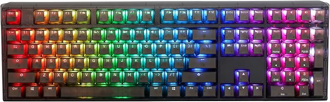 Ducky One 3 Aura Black 100% Mechanical Keyboard: Quack Mechanics Dampening, Hot-Swappable Cherry Red Switches, High-Density PBT Doubleshot Keycaps, RGB, US, Aura Black
