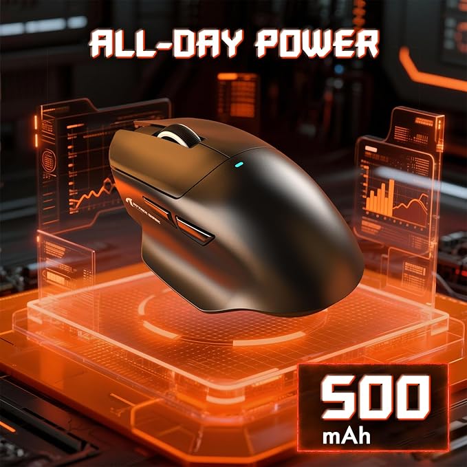 MAMBASNAKE×Attack Shark V6 65g Lightweight RGB Gaming Mouse with Magnetic Charging Dock, BT/2.4G Wireless/Wired 1K Polling Rate, 25K DPI, Programmable Mice for PC/Mac/Laptop(Black)