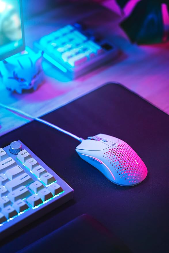 Glorious Gaming Model O 2 Wired Gaming Mouse - 59g Ultralight, FPS, 26,000 DPI, Motion Sync, 80M Click Rated Switches, 6 Programmable Buttons, Ambidextrous, RGB, PTFE Feet - White
