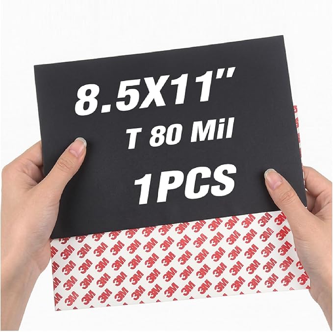 80Mil Magnetic Sheets with Adhesive 8.5" x 11",Self Sticky Letter Size Sheet Anisotropic Magnet,Peel and Stick for Heavy Duty Projects (1 PCS)