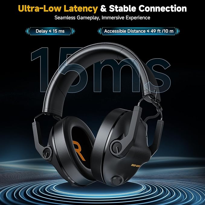 SG600 Wireless Gaming Headset for PC, PS5, PS4, Laptop, Mac, Nintendo Switch, 2.4GHz & Bluetooth 5.3 Gaming Headphones with Noise Canceling Mic, Stereo Sound, 70+Hr Battery, 15ms Latency