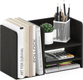 Furinno Hermite Wood Desktop Book and Home Office Supplies Storage Organizer, Espresso