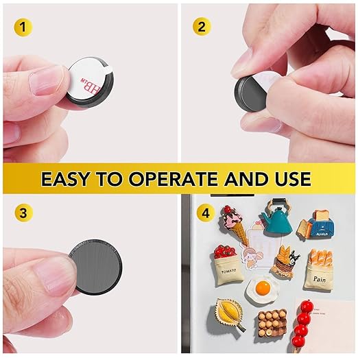 DIYMAG 200Pcs Small Magnets for Craft, Round Disc Magnetic with Adhesive Backing Strong Ceramic Magnet for Refrigerator Craft Hobbies Science Projects School Notice Board