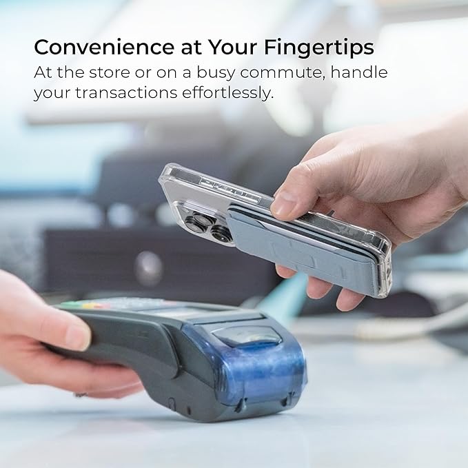MagSafe Wallet Stand for iPhone 16/15/14/13/12, Magnetic Card Holder with Adjustable Multi-Angle Kickstand, Side-Opening Card Slot, Dual Magnetic Rings, – Blue