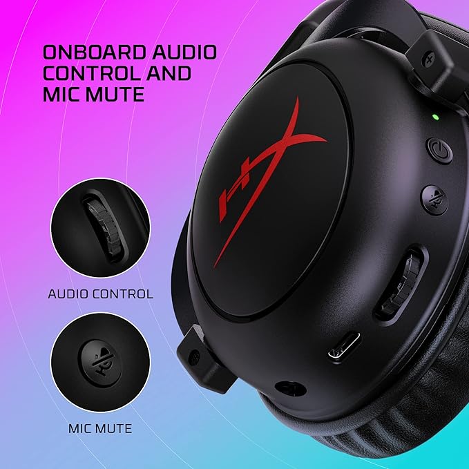 HyperX Cloud II Core Wireless Headset Gaming USB for PC Windows Computer Gamer Detachable Noise Cancelling Microphone DTS Headphones X Spatial Audio Memory Foam Ear Pads Cushion, Black (Renewed)