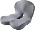 Truck Seat Cushion, Memory Foam L Shaped Seat Cushion, Cushion Lab Ergonomic Back Support & Sciatica Relief for Long Drives, Semi Truck Driver Accessories (Light Grey)
