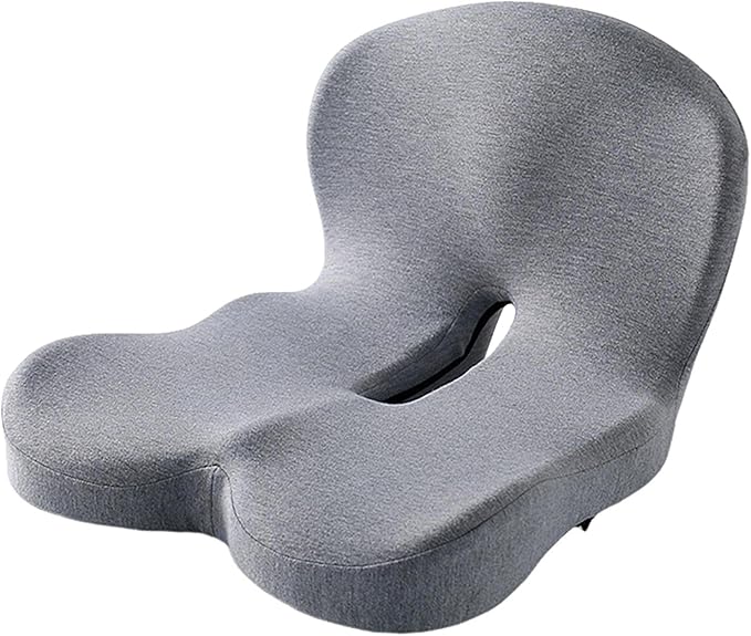 Truck Seat Cushion, Memory Foam L Shaped Seat Cushion, Cushion Lab Ergonomic Back Support & Sciatica Relief for Long Drives, Semi Truck Driver Accessories (Light Grey)
