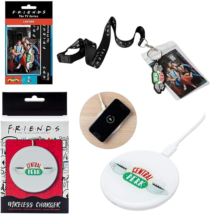 Friends Central Perk Wireless Charger, Central Perk Lanyard & ID/Document Holder Great Value Gift Set…
