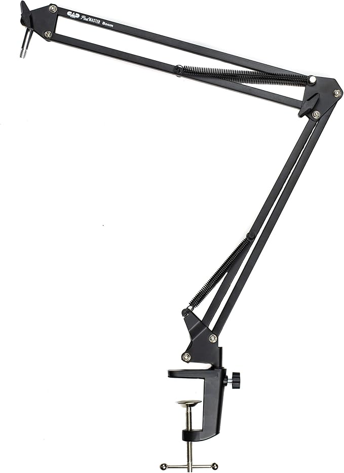 CAD Audio PM4100 PodMaster Boom Arm – Counterbalanced Spring-Loaded Broadcast Boom Arm Mic Stand with C-Clamp & ⅝″ Adapter