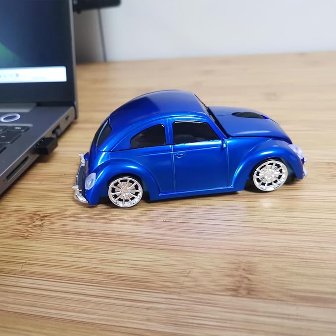 Car Mouse for Computer, Cool and Cute Car-Shaped Mouse, Wireless 2.4Ghz Optical Mice for Laptop PC Mac (Blue)