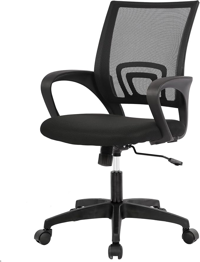 PayLessHere Home Office Chair Desk Computer Chair Adjustable Ergonomic Lumbar Support Armrest Executive with High Density Mesh 360 Degree Swivel Chair for Men Women Adults, Black