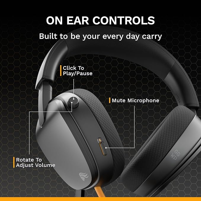 GLORIOUS GHS Eternal - Stereo Gaming Headset for PC, PS5, PS4, Xbox, Switch - Custom Tuned Angled Drivers, Adjustable Crystal Clear Detachable Mic, 3.5mm - Durable, All Day/Night Comfort - Black