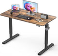40" Electric Standing Desk Adjustable Height, Sit Stand up Desk for Home Office & Computer Workstation, 2 Memory Height Settings, Splice Board, 2 Hooks, Black Frame/Rustic Brown Top