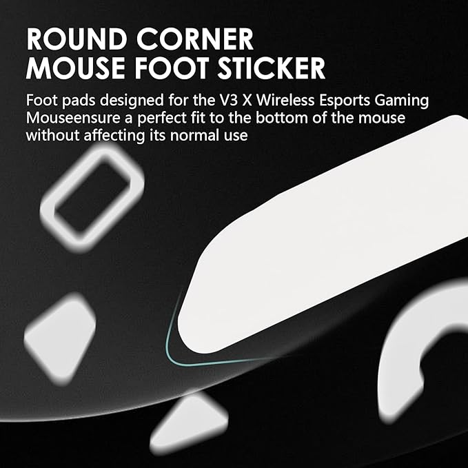 2 Pack V3 X HyperSpee Wireless Esports Gaming Mouse Feet Sliding Stickers, Mice Glass Skates Pad, Replacement Glide Stickers for Smooth Control and Precision on Any Gaming Surface (White PTFE)