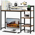 38.6" Desk Shelf with 3 Tier Open Shelves, Bookshelf and Deskshelf to Combined for Computer Desk, Desk Hutch for Top of Desk, Bookshef for Dorm or Office, Adjustable Shelf, Rustic Brown