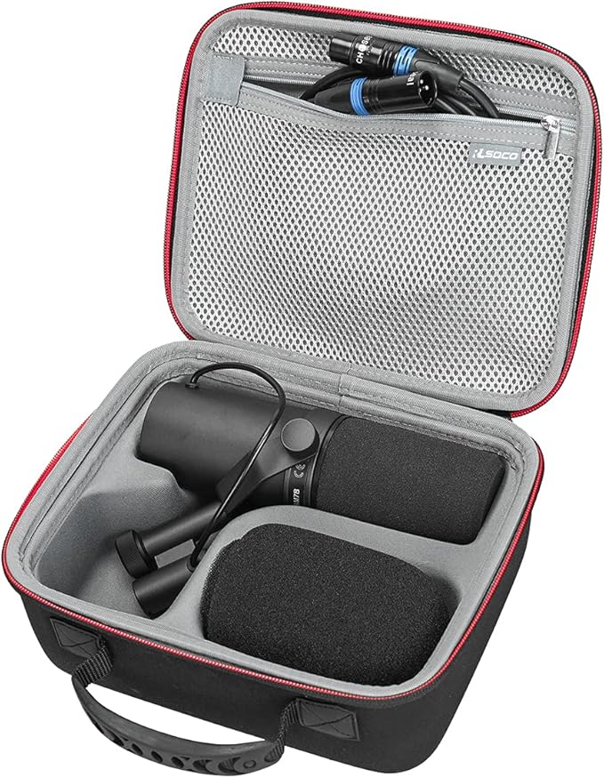 RLSOCO Hard Case Compatible With Shure MV7X / MV7+ / MV6 / MV7 / MV7i Podcast Dynamic Microphone & Shure SM7B / SM7dB Vocal Dynamic Microphone