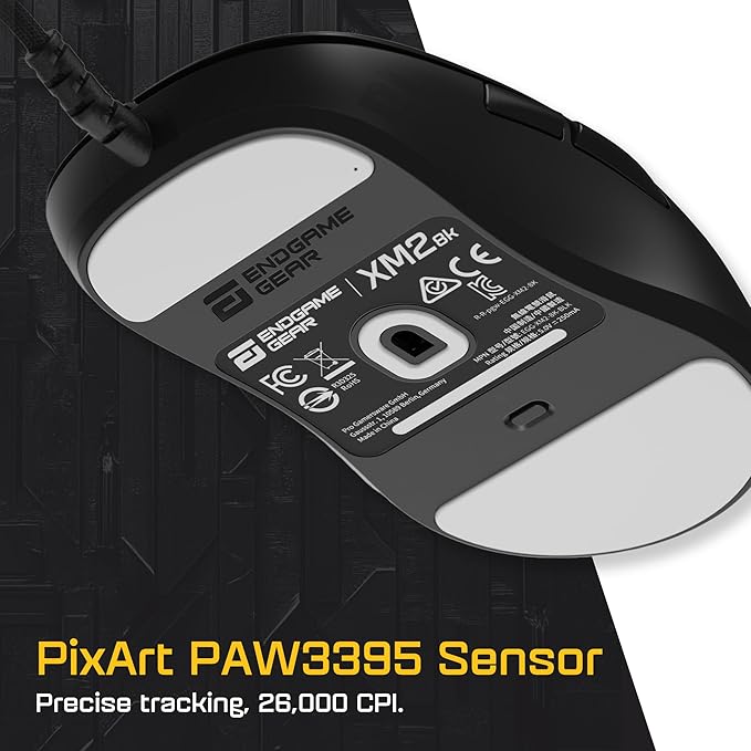 ENDGAME GEAR XM2 8k Gaming Mouse – 8000Hz Polling Rate, Kailh GX Switches, PixArt PAW3395 Sensor, Ultra-Light 52 g, Black Edition