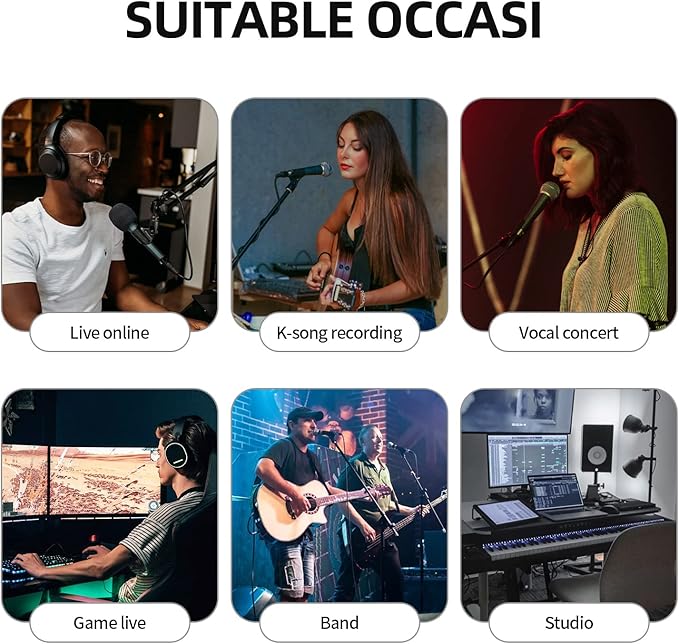 D Debra Wired Dynamic Microphone, Cardioid Dynamic Vocal Handheld Mic with Mic Clips, Suited for Speakers, Karaoke Singing Machine, Amp, Mixer Audio