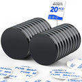 LOVIMAG Neodymium Disc Magnets - 20 Pack Small Strong Heavy Duty, Black Adhesive Magnets for Fridge, Craft, Whiteboard, Office, Scientific & DIY - 0.98 in x 0.08 in