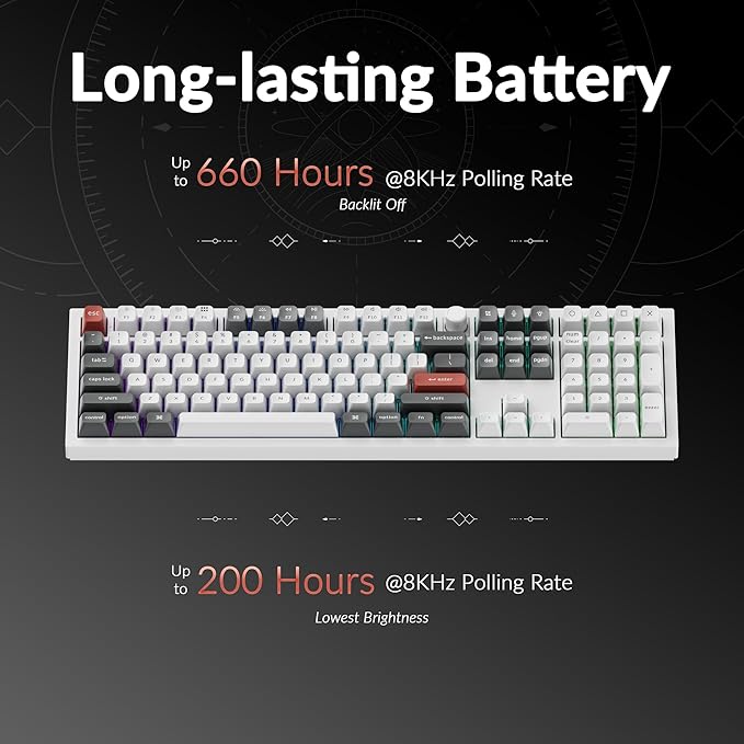 Keychron Q6 Ultra 8K Polling Rate Aluminum Wireless Mechanical Keyboard, 2.4 GHz/Bluetooth/Wired Full-Size Custom RGB, Hot-Swappable Silk POM Banana Switch for Mac Windows Linux -