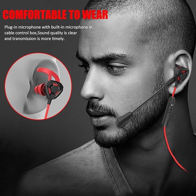 Gaming Headset with Microphone Wired Gaming Earbuds PC for One PS4 PS5 Nintendo Switch PlayStation 5 Games Mobile Phone,Detachable Earphones Noise Cancelling Gaming Headphones with Mic
