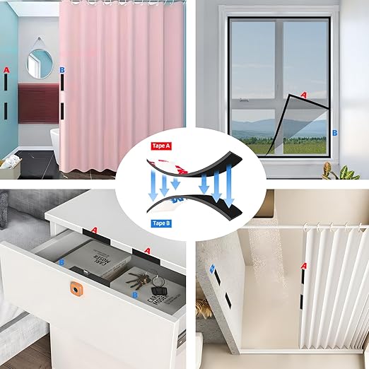 CHUNNIAO A+B Paired Magnetic Strips 1x3x0.08,16 Pairs,Adhesive Magnets for DIY Crafts in Classroom/Home/Kitchen