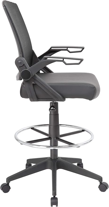 Boss Office Products Drafting Stool with, Black