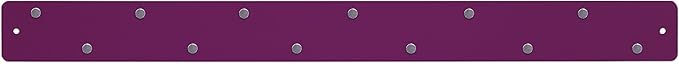 Three by Three Seattle 28 x 2.5 Inch Metal Strip Frameless Magnetic Bulletin Board with 12 Magnets for Memos, Photos, Lists, and More in Office, Home, or School Décor (Plum)
