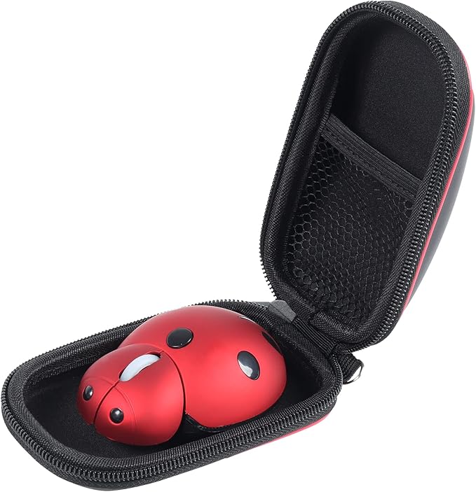 elec Space Wireless Mouse for Laptop & Kids, Cute Ladybug Shape Ergonomic Mouse with Case, Cordless for Laptop, PC, Mac & Notebook (Red)