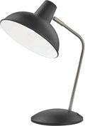 Light Society Black Retro Hylight Desk Lamp with Antique Brass Details, Mid Century Modern Vintage Style