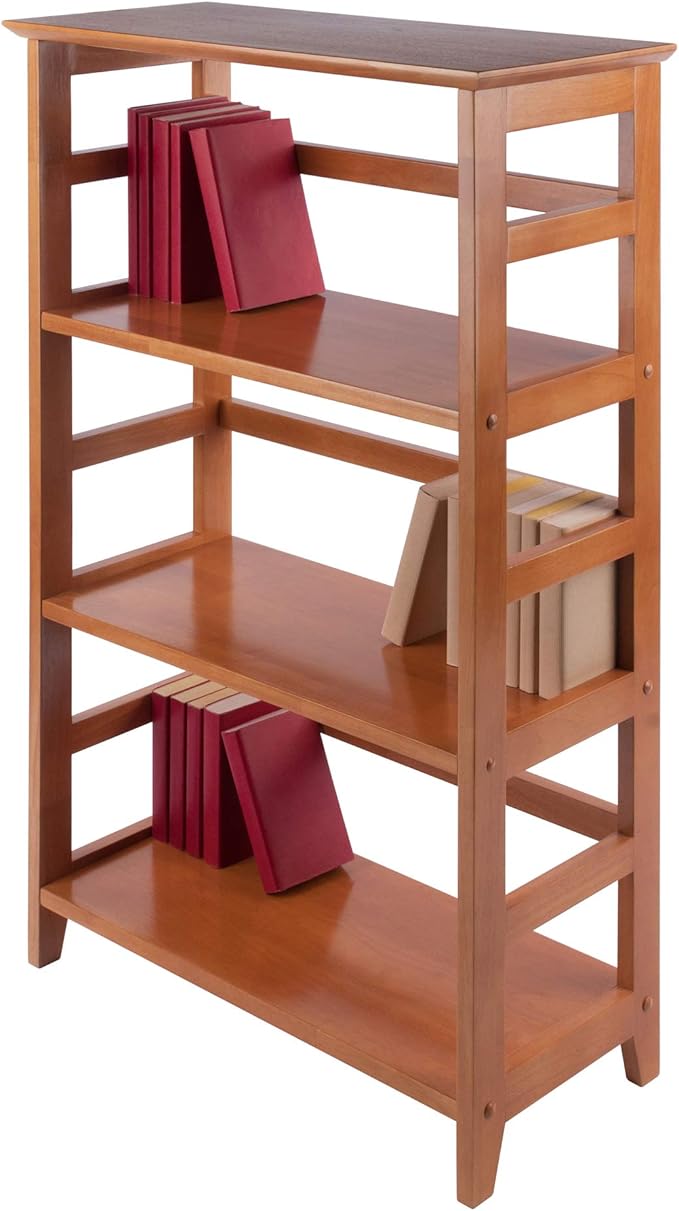 Winsome Studio 3-Tier Bookshelf, Classic Display Bookcase, Functional & Stylish Shelving Unit for Convenient Home Storage in Living Room, Bedroom, Office, Dorm