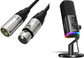MAONO USB/XLR Dynamic Microphone for PC with 6FT XLR Cable, Computer Streaming Gaming Mic with RGB Light, Mute Button, Headphones Jack,Desktop Microphone Bundle for Podcast Recording
