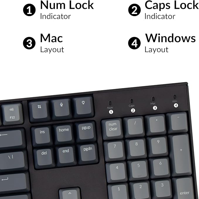 Keychron K10 Full Size Layout Bluetooth Wireless/USB Wired Mechanical Gaming Keyboard for Mac with Keychron Super Brown Switch/Multitasking/RGB Backlight 104 Keys Computer Keyboard for Windows Laptop