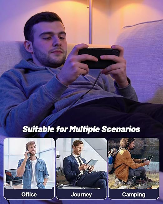 240w USB-C Charge Cable Invisible Holder Sideways Phone Charger with Stand 5 Ft Type-C Fast Flat Braided Multi Folding Side-Entry Charging Data Cord Foldable 90 Degree Right Angle for Phone Tablets