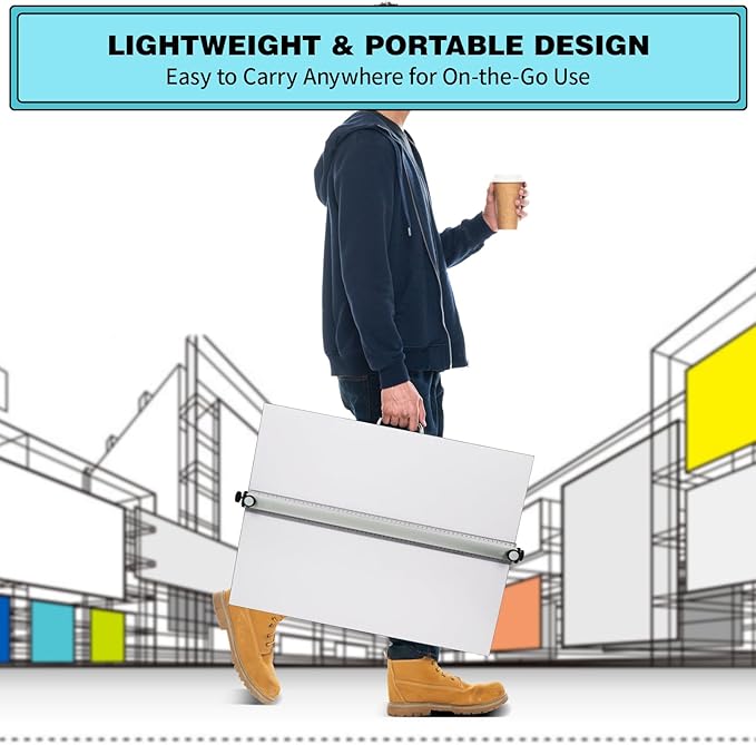 Portable Drafting Board, 18"X24" Professional Architecture Drafting Board, Tabletop Drawing Board with Ruler & Parallel Bar, Drafting Tools for Architects, Artists, Engineers, and Designers