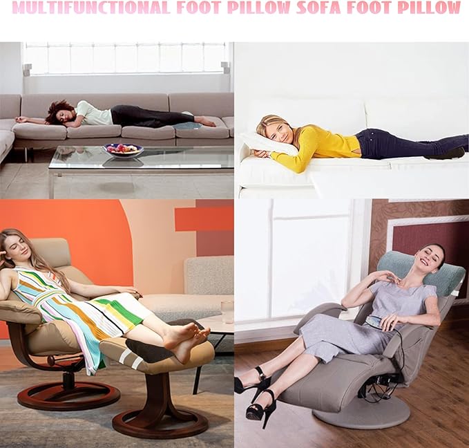 S-SNAIL-OO Recliner Leg Rest Cushion Sofa Footrest Pillow (23 x 10 x 2 in) Multi Purpose Half Moon Foot Pillow Under Knee Pillow for Leg, Neck, Waist, Ankle Support (1Pcs, Brown)