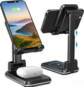 Wireless Charger, 2 in 1 Wireless Charging Station, Phone Charger Stand Phone Holder for Desk Compatible with iPhone 17 16 15 14 13 12 Pro Max Plus, Airpods 4 3 2 Pro, Samsung S25 S24 S23 Note 20