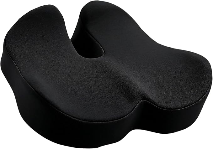 Seat Cushions for Office Chairs & Car, Ergonomic Memory Foam Seat Cushion with Breathable Holes for Tailbone Pain Relief, Sciatica