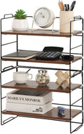 KATHY&BOB Wood Desk Shelf Organizer, 2-Tier Desktop Supplies Storage Rack, Adjustable Stackable Desk Shelf for Office, Kitchen, Bathroom, 15.75"*12.2"*7.87" (2 Sets)