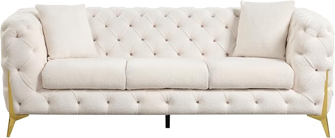 Contempo 2Pc Modern Living Room Set Made with Wood in Cream