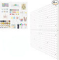 FZK Peg Board, 4 Pack Plastic Pegboard, Pegboard Wall Organizer, White ABS Pegboard, No Drilling Required, 12 * 12inch, Suitable for Craft Room, Office, Garage and Kitchen