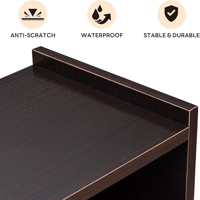 ivinta L Shaped Office Desk with Storage Shelves, 47.2" Modern Corner Computer Desk with Storage hutch for Gaming Writing Study Wrok, Small Home Office Table for Bedroom Living Room, 7194 (Dark Brown)